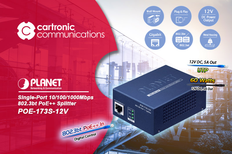 Splitter Planet Networking POE-173S-12V: Implementación de Red
